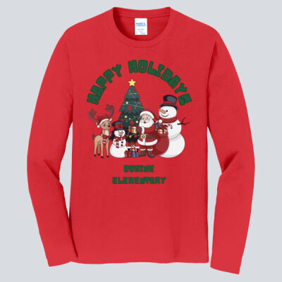 Adult Long Sleeve Shirt - Winter Holidays - Happy Holidays - Green Thumbnail