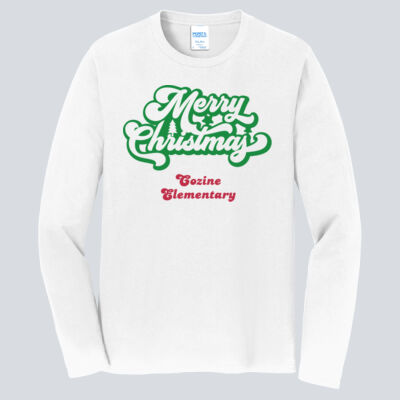Adult Long Sleeve Shirt - Winter Holidays - Merry Christmas - Green & Red Thumbnail